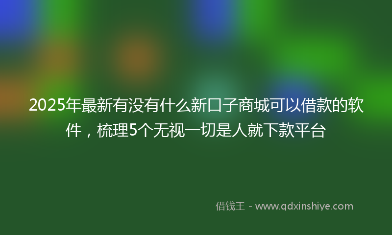 2025年最新有没有什么新口子商城可以借款的软件，梳理5个无视一切是人就下款平台