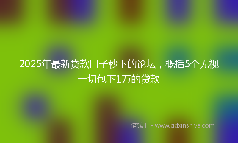 2025年最新贷款口子秒下的论坛，概括5个无视一切包下1万的贷款