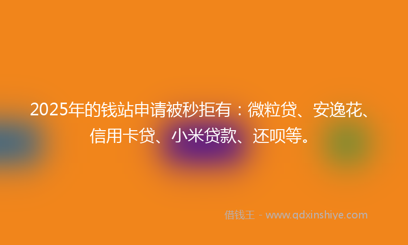 2025年的钱站申请被秒拒有：微粒贷、安逸花、信用卡贷、小米贷款、还呗等。