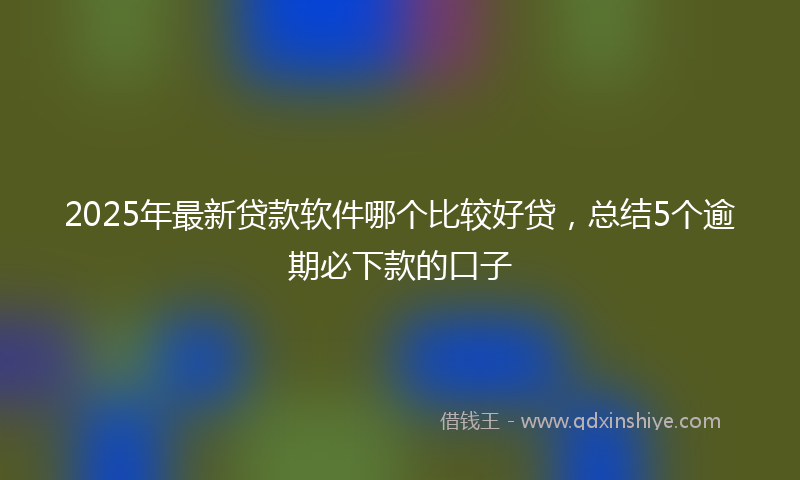 2025年最新贷款软件哪个比较好贷，总结5个逾期必下款的口子