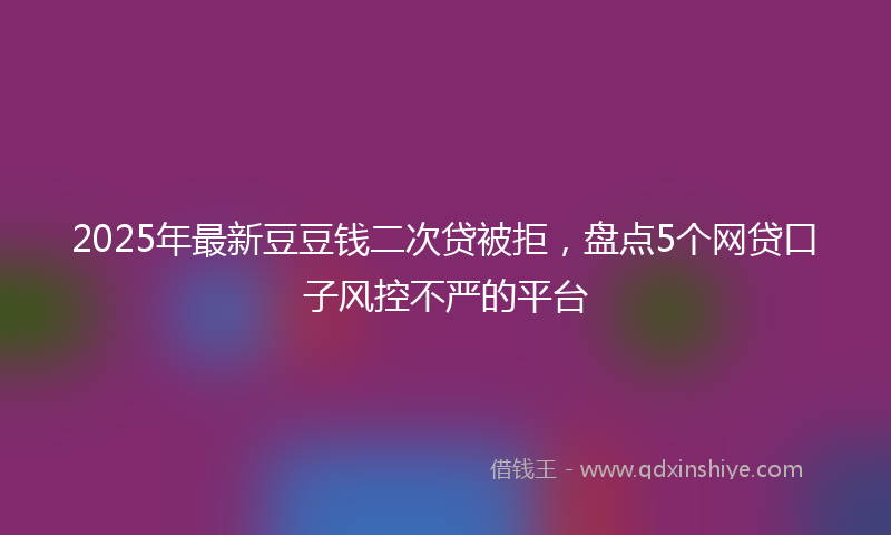 2025年最新豆豆钱二次贷被拒，盘点5个网贷口子风控不严的平台