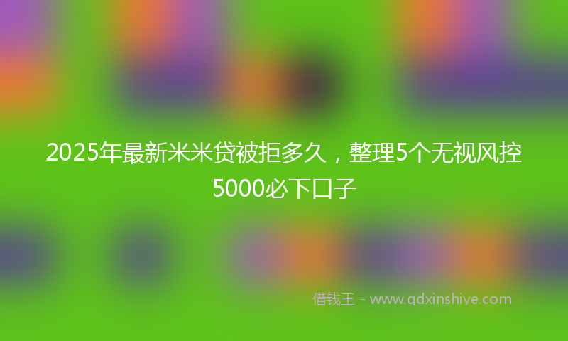 2025年最新米米贷被拒多久，整理5个无视风控5000必下口子