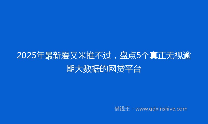 2025年最新爱又米推不过，盘点5个真正无视逾期大数据的网贷平台