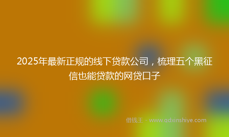 2025年最新正规的线下贷款公司，梳理五个黑征信也能贷款的网贷口子