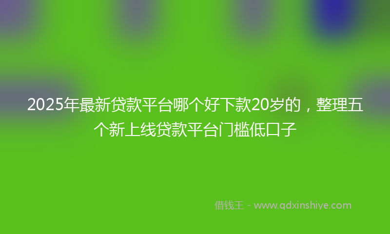 2025年最新贷款平台哪个好下款20岁的，整理五个新上线贷款平台门槛低口子