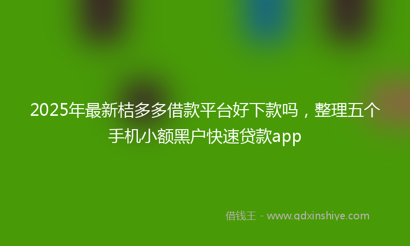 2025年最新桔多多借款平台好下款吗，整理五个手机小额黑户快速贷款app