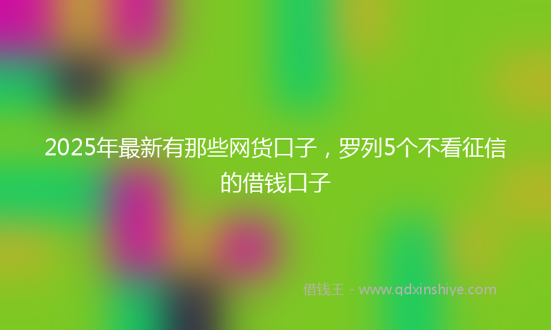 2025年最新有那些网货口子，罗列5个不看征信的借钱口子