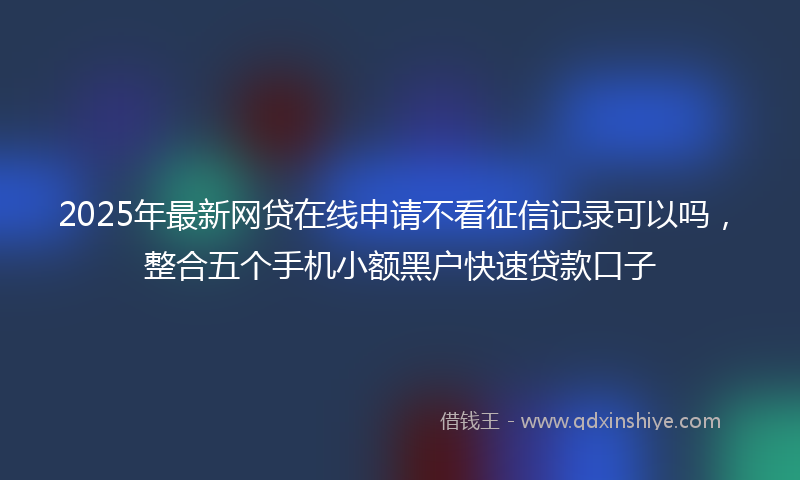 2025年最新网贷在线申请不看征信记录可以吗，整合五个手机小额黑户快速贷款口子