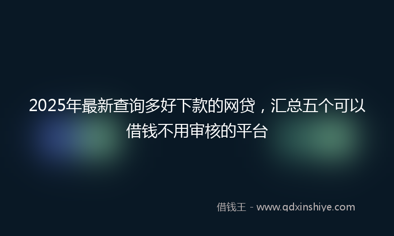 2025年最新查询多好下款的网贷，汇总五个可以借钱不用审核的平台