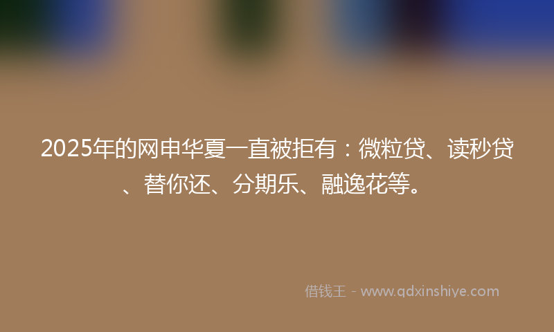 2025年的网申华夏一直被拒有：微粒贷、读秒贷、替你还、分期乐、融逸花等。