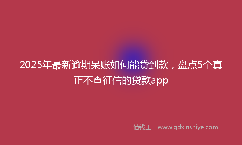 2025年最新逾期呆账如何能贷到款，盘点5个真正不查征信的贷款app