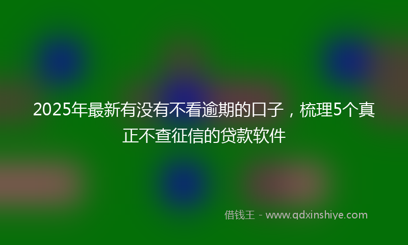 2025年最新有没有不看逾期的口子，梳理5个真正不查征信的贷款软件