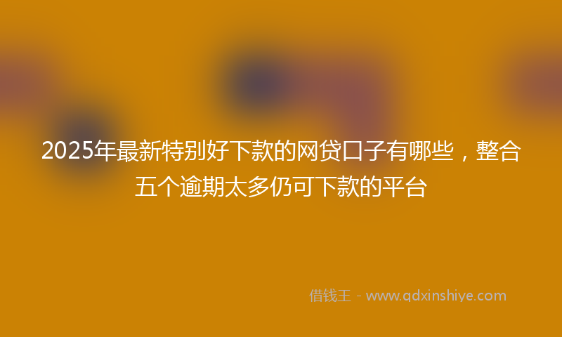 2025年最新特别好下款的网贷口子有哪些，整合五个逾期太多仍可下款的平台
