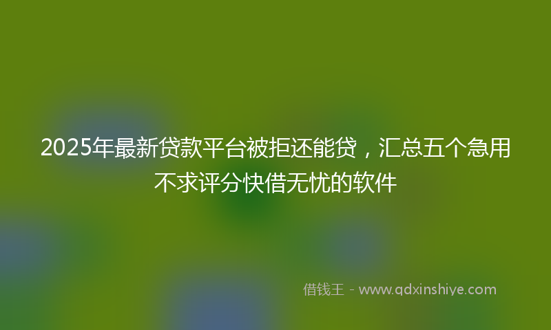 2025年最新贷款平台被拒还能贷，汇总五个急用不求评分快借无忧的软件