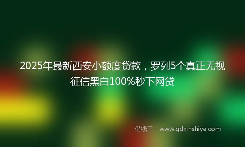 2025年最新西安小额度贷款，罗列5个真正无视征信黑白100%秒下网贷