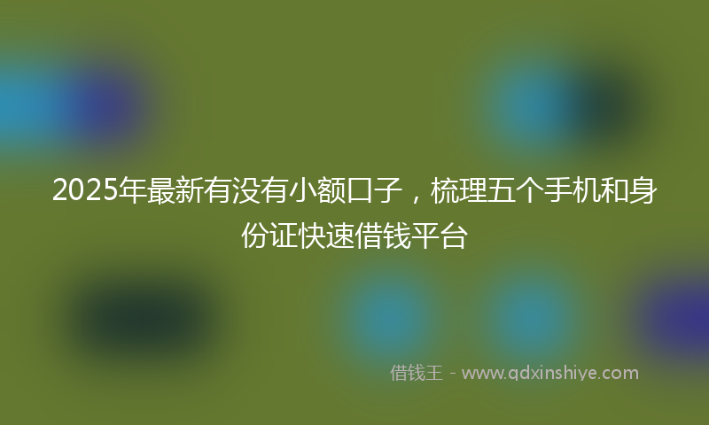 2025年最新有没有小额口子，梳理五个手机和身份证快速借钱平台