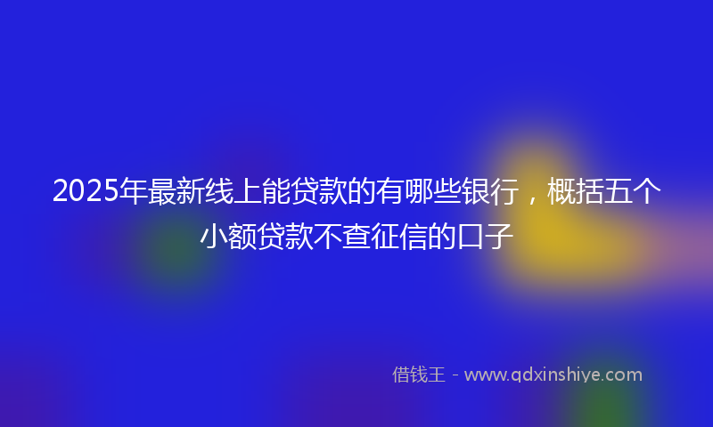 2025年最新线上能贷款的有哪些银行，概括五个小额贷款不查征信的口子
