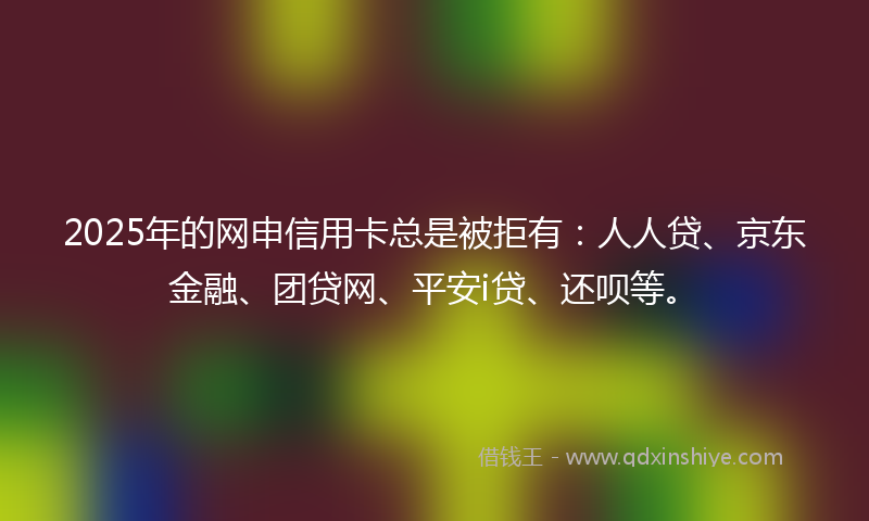 2025年的网申信用卡总是被拒有：人人贷、京东金融、团贷网、平安i贷、还呗等。