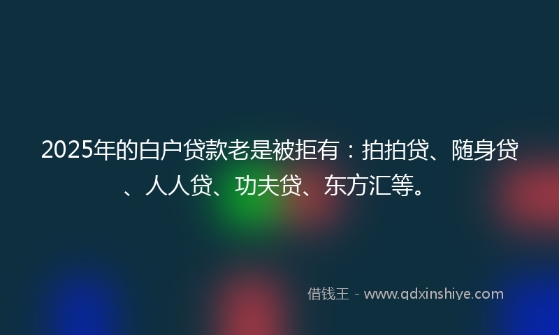 2025年的白户贷款老是被拒有：拍拍贷、随身贷、人人贷、功夫贷、东方汇等。