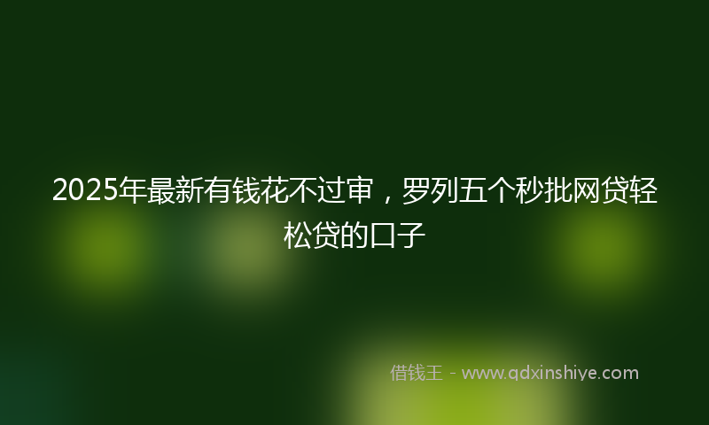 2025年最新有钱花不过审，罗列五个秒批网贷轻松贷的口子