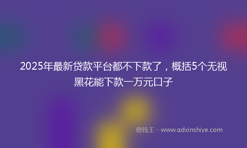 2025年最新贷款平台都不下款了，概括5个无视黑花能下款一万元口子