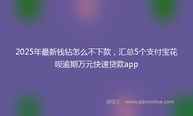 2025年最新钱钻怎么不下款，汇总5个支付宝花呗逾期万元快速贷款app