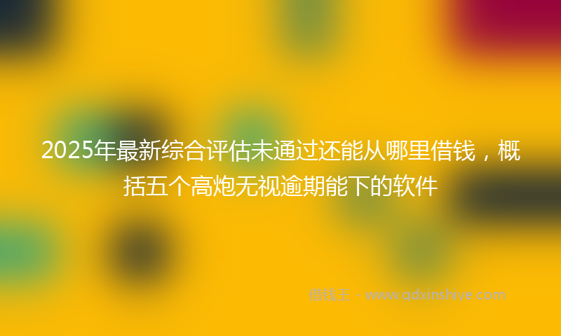2025年最新综合评估未通过还能从哪里借钱，概括五个高炮无视逾期能下的软件
