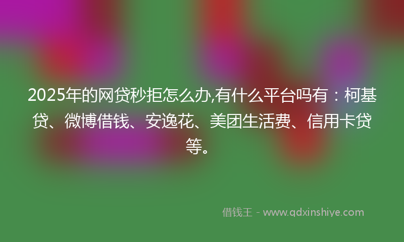 2025年的网贷秒拒怎么办,有什么平台吗有：柯基贷、微博借钱、安逸花、美团生活费、信用卡贷等。