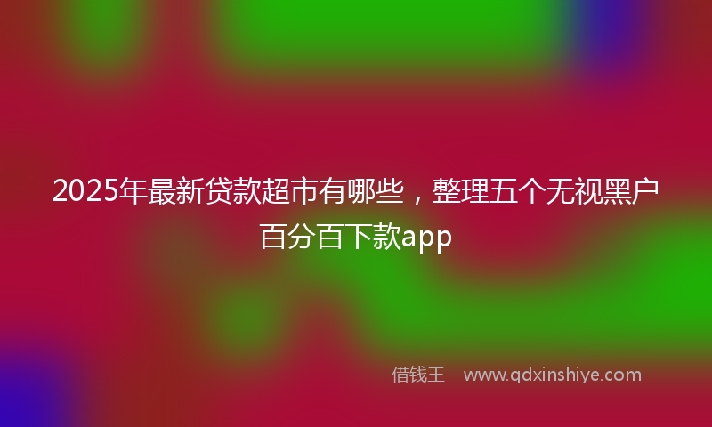 2025年最新贷款超市有哪些，整理五个无视黑户百分百下款app