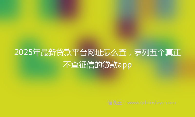 2025年最新贷款平台网址怎么查，罗列五个真正不查征信的贷款app