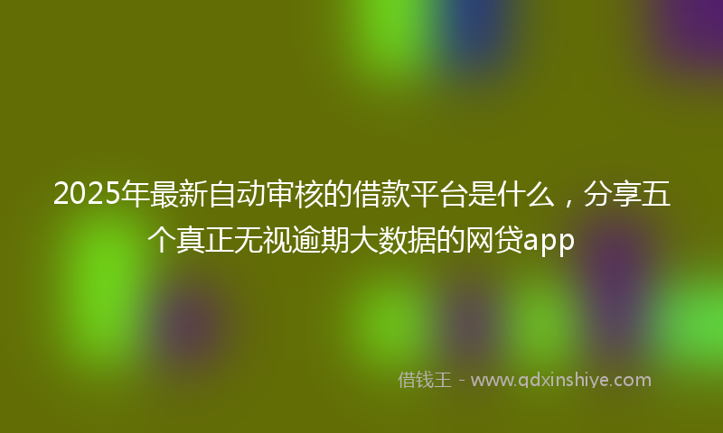 2025年最新自动审核的借款平台是什么，分享五个真正无视逾期大数据的网贷app