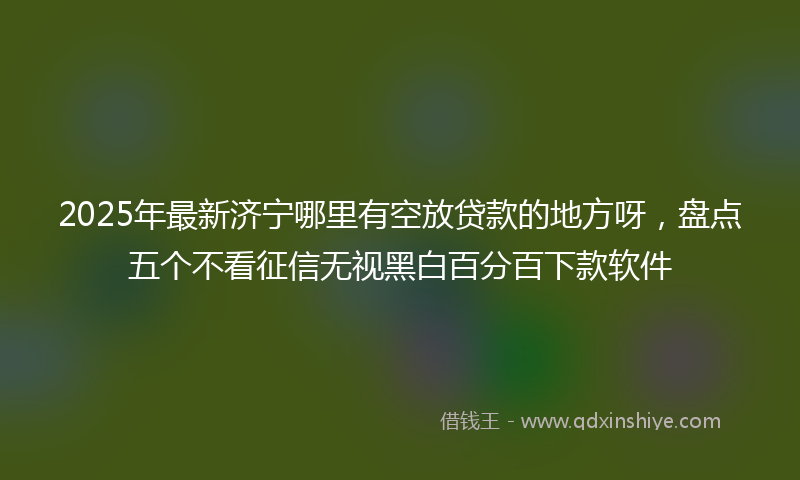 2025年最新济宁哪里有空放贷款的地方呀，盘点五个不看征信无视黑白百分百下款软件