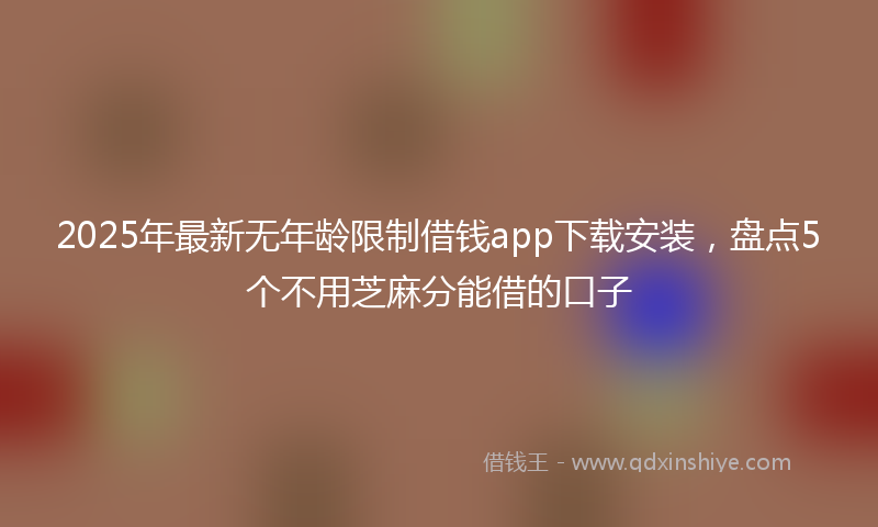 2025年最新无年龄限制借钱app下载安装，盘点5个不用芝麻分能借的口子