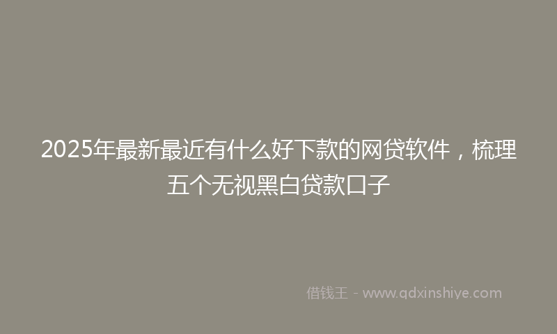 2025年最新最近有什么好下款的网贷软件，梳理五个无视黑白贷款口子