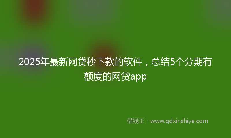 2025年最新网贷秒下款的软件，总结5个分期有额度的网贷app