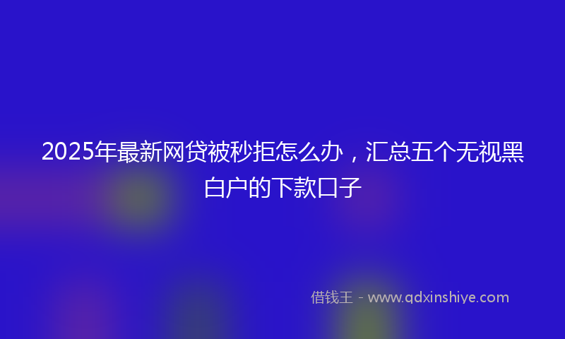2025年最新网贷被秒拒怎么办，汇总五个无视黑白户的下款口子