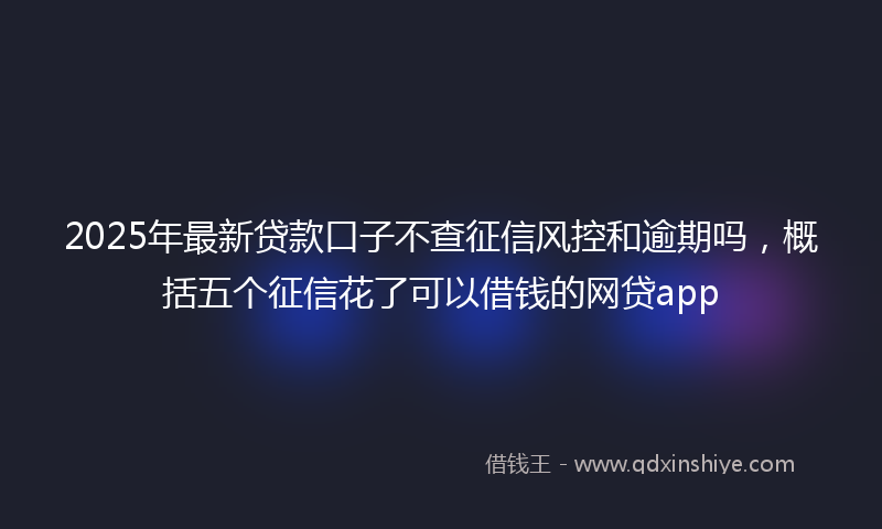 2025年最新贷款口子不查征信风控和逾期吗，概括五个征信花了可以借钱的网贷app