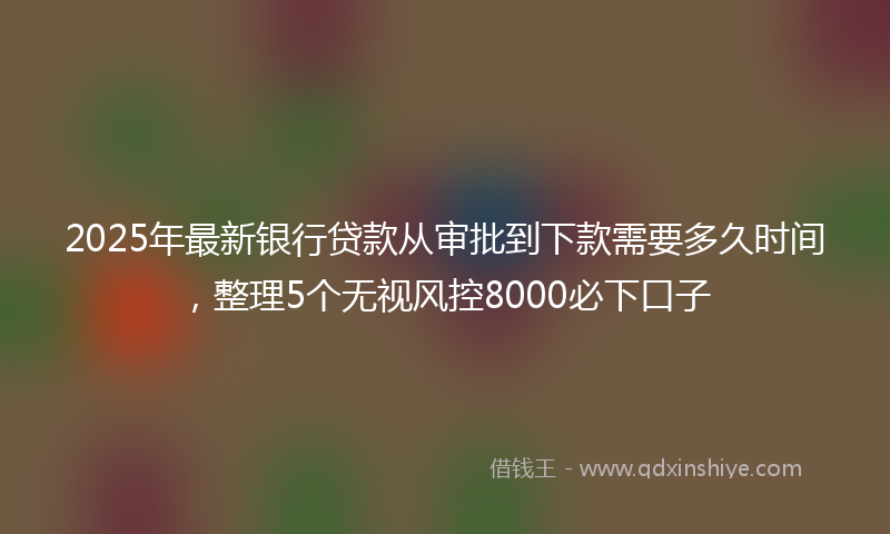 2025年最新银行贷款从审批到下款需要多久时间，整理5个无视风控8000必下口子