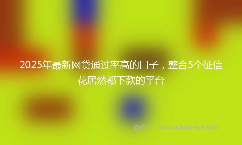 2025年最新网贷通过率高的口子，整合5个征信花居然都下款的平台
