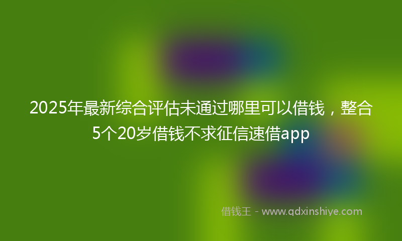 2025年最新综合评估未通过哪里可以借钱，整合5个20岁借钱不求征信速借app