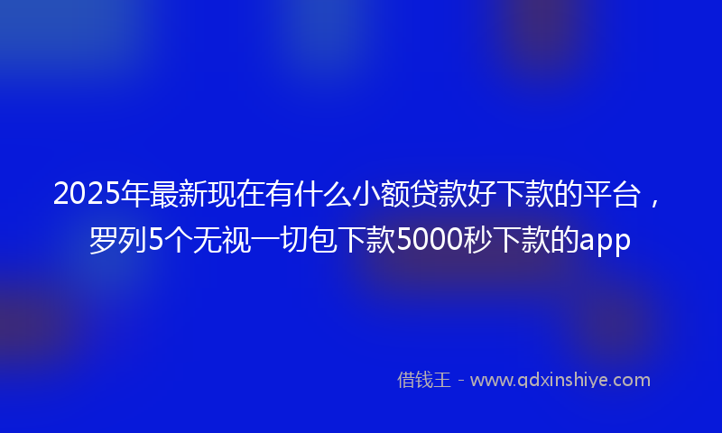 2025年最新现在有什么小额贷款好下款的平台，罗列5个无视一切包下款5000秒下款的app