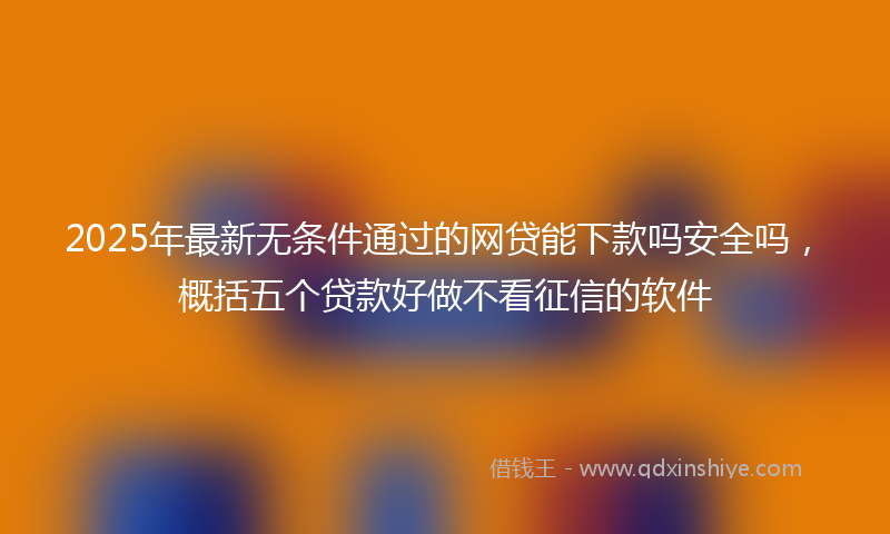 2025年最新无条件通过的网贷能下款吗安全吗，概括五个贷款好做不看征信的软件