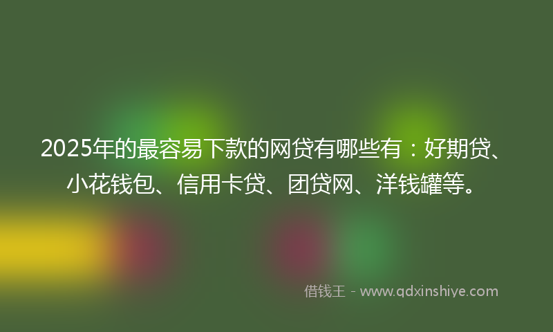 2025年的最容易下款的网贷有哪些有：好期贷、小花钱包、信用卡贷、团贷网、洋钱罐等。