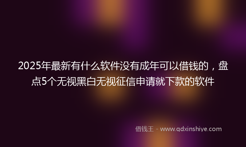 2025年最新有什么软件没有成年可以借钱的，盘点5个无视黑白无视征信申请就下款的软件