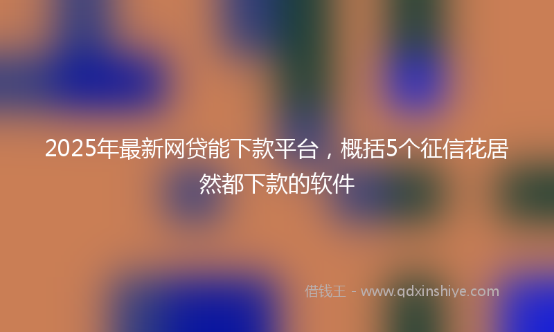 2025年最新网贷能下款平台，概括5个征信花居然都下款的软件