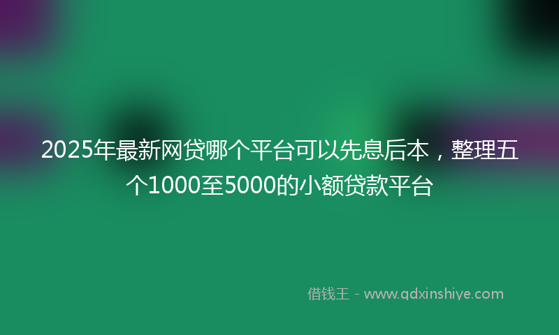 2025年最新网贷哪个平台可以先息后本，整理五个1000至5000的小额贷款平台