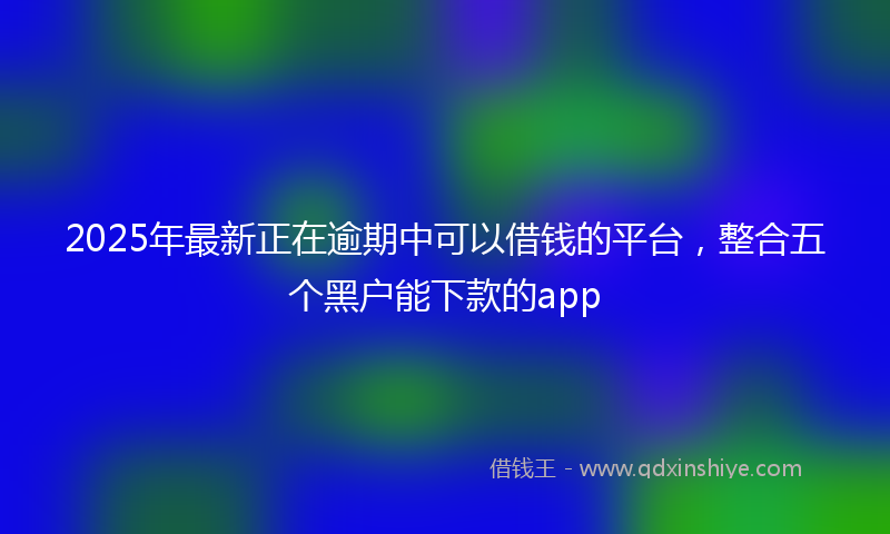 2025年最新正在逾期中可以借钱的平台，整合五个黑户能下款的app