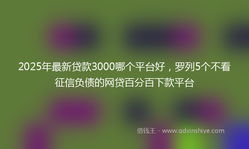 2025年最新贷款3000哪个平台好，罗列5个不看征信负债的网贷百分百下款平台