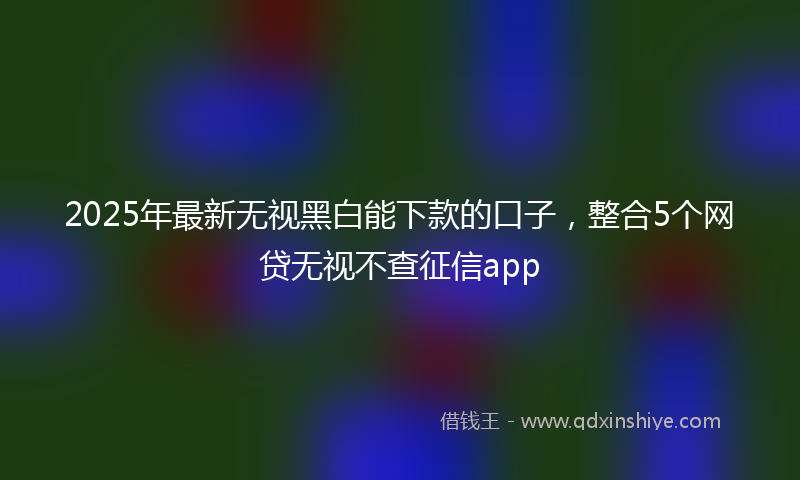 2025年最新无视黑白能下款的口子，整合5个网贷无视不查征信app