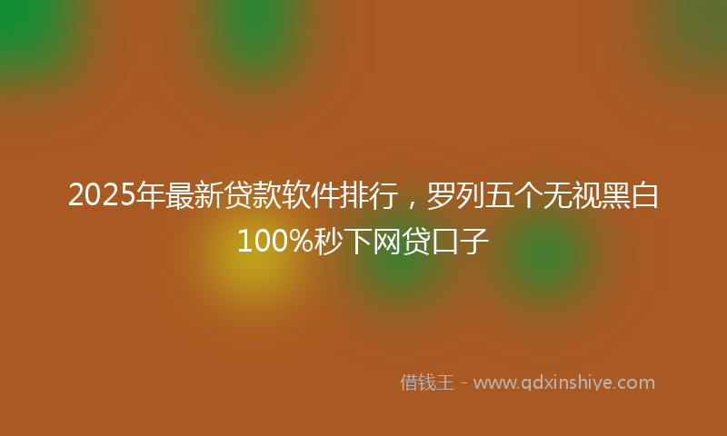 2025年最新贷款软件排行，罗列五个无视黑白100%秒下网贷口子